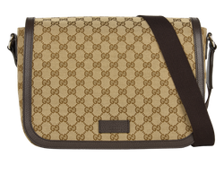 GG Messenger, Canvas/Leather, Brown, 486628, DB, 3*